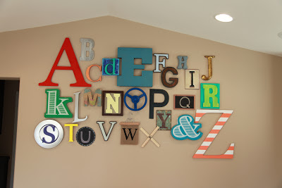 Alphabet wall for playroom, nursery or kids room by Thrive 360 Living