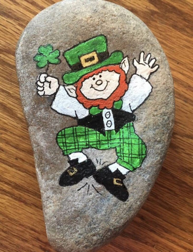 Leprechaun Painted Rock