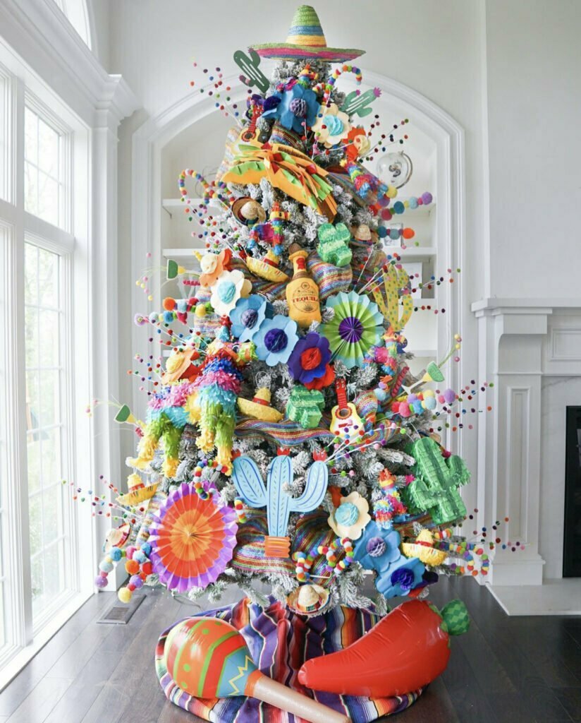 One of many cool year round Christmas trees - this one is Cinco de Mayo themed