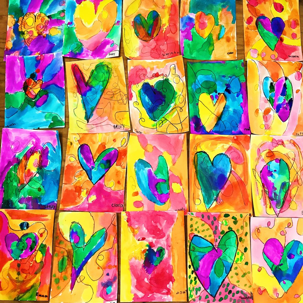 Heart Art Project with Liquid Watercolors