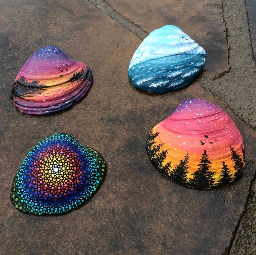 Ideas for painting on a seashell