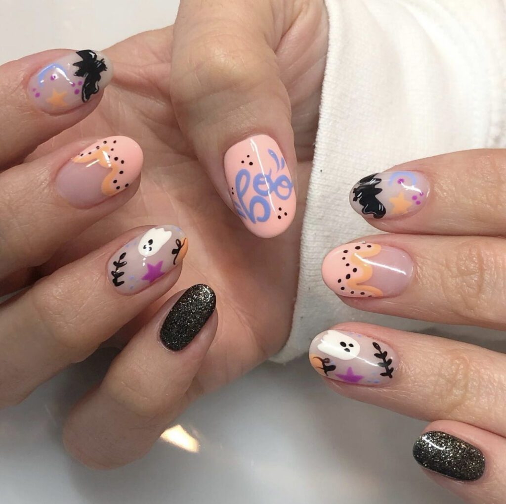 Pastel Halloween Nail Idea