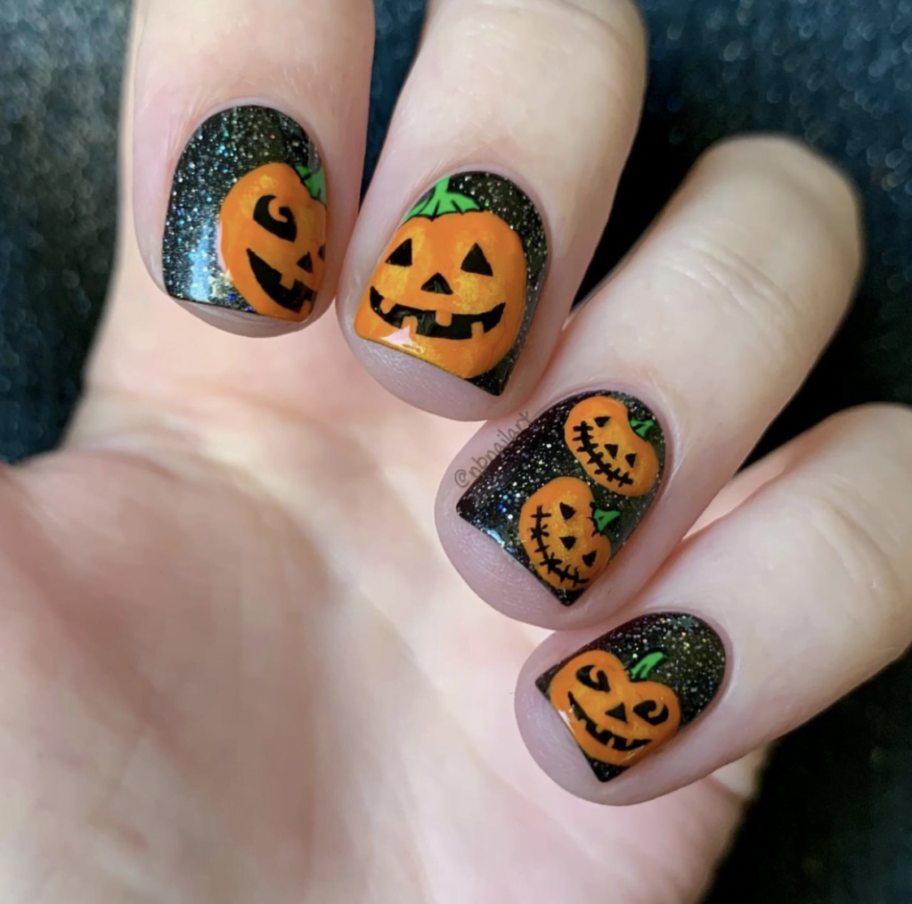 Jack-O-Lantern Nails