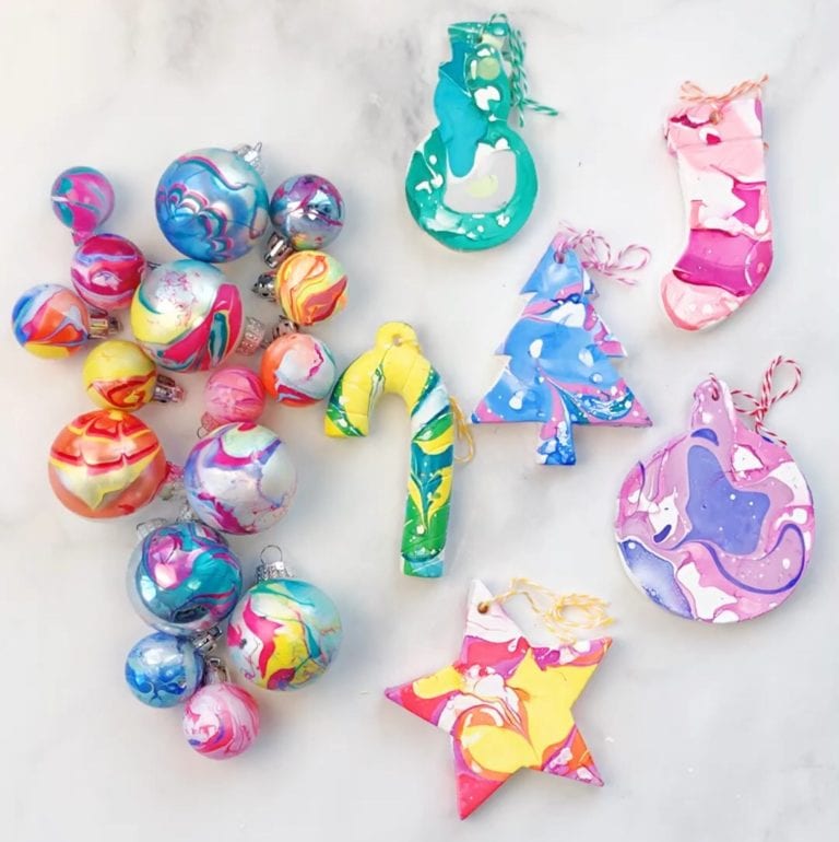 How to Make Nail Polish Marbled Ornaments