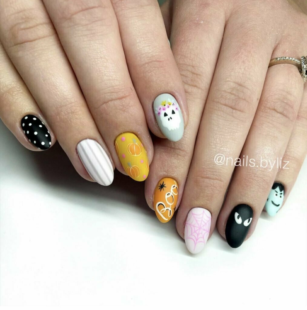 Mix and Match Nails for Halloween