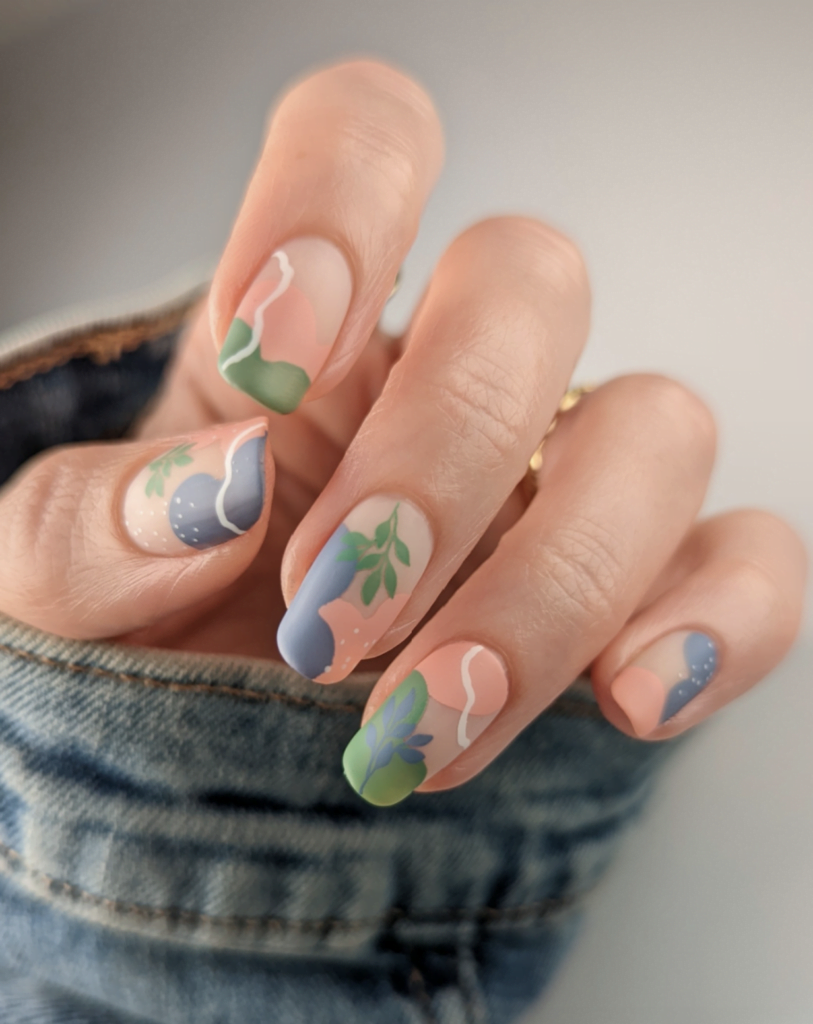 Painted nails using the nail stamping technique