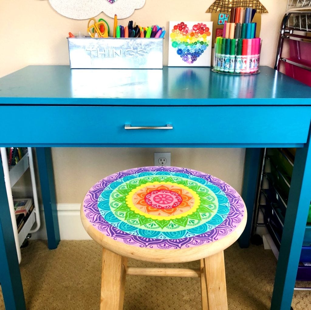 Painted Mandala Stool