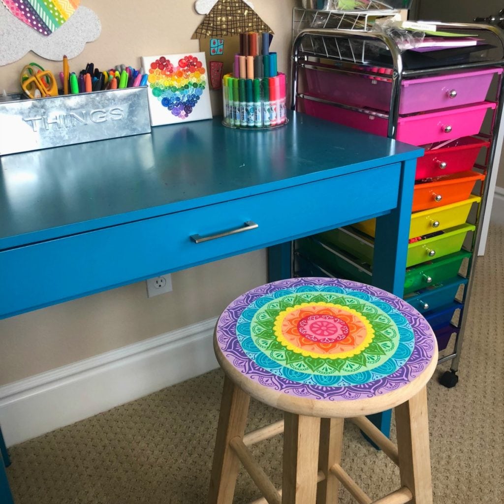 Painted Mandala Stool