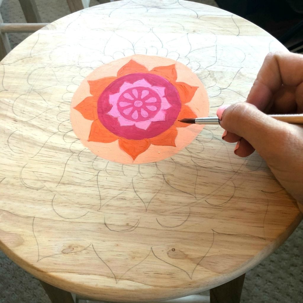 Painted Mandala Stool