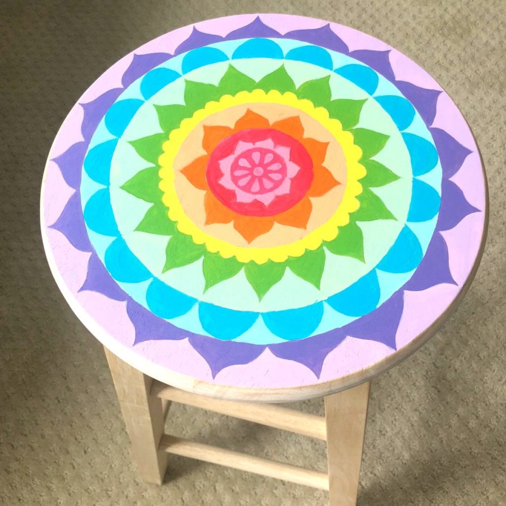 Painted Mandala Stool