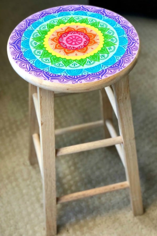 Painted Mandala Stool