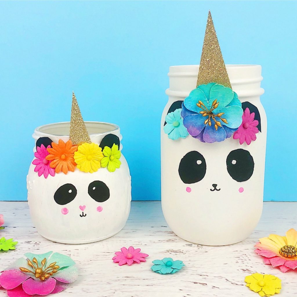 Panda Unicorn Mason Jar Craft