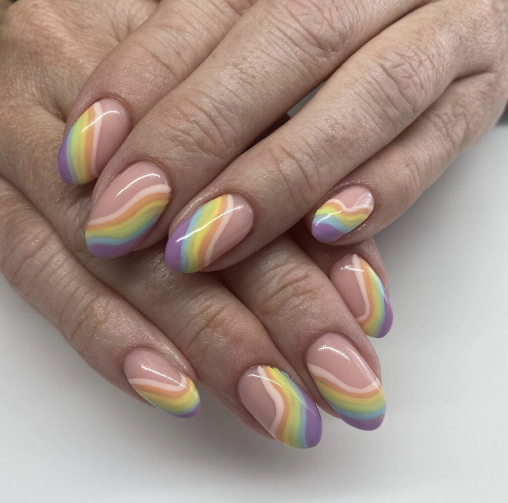 Pastel Rainbow Nails