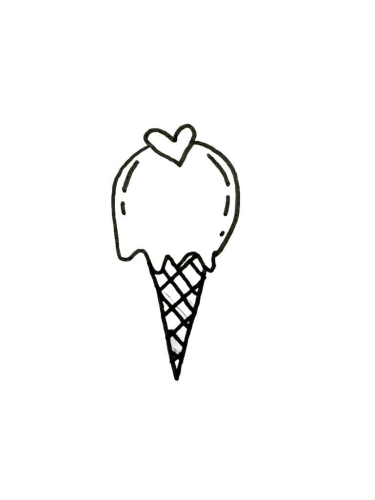 Ice cream cone drawing idea.