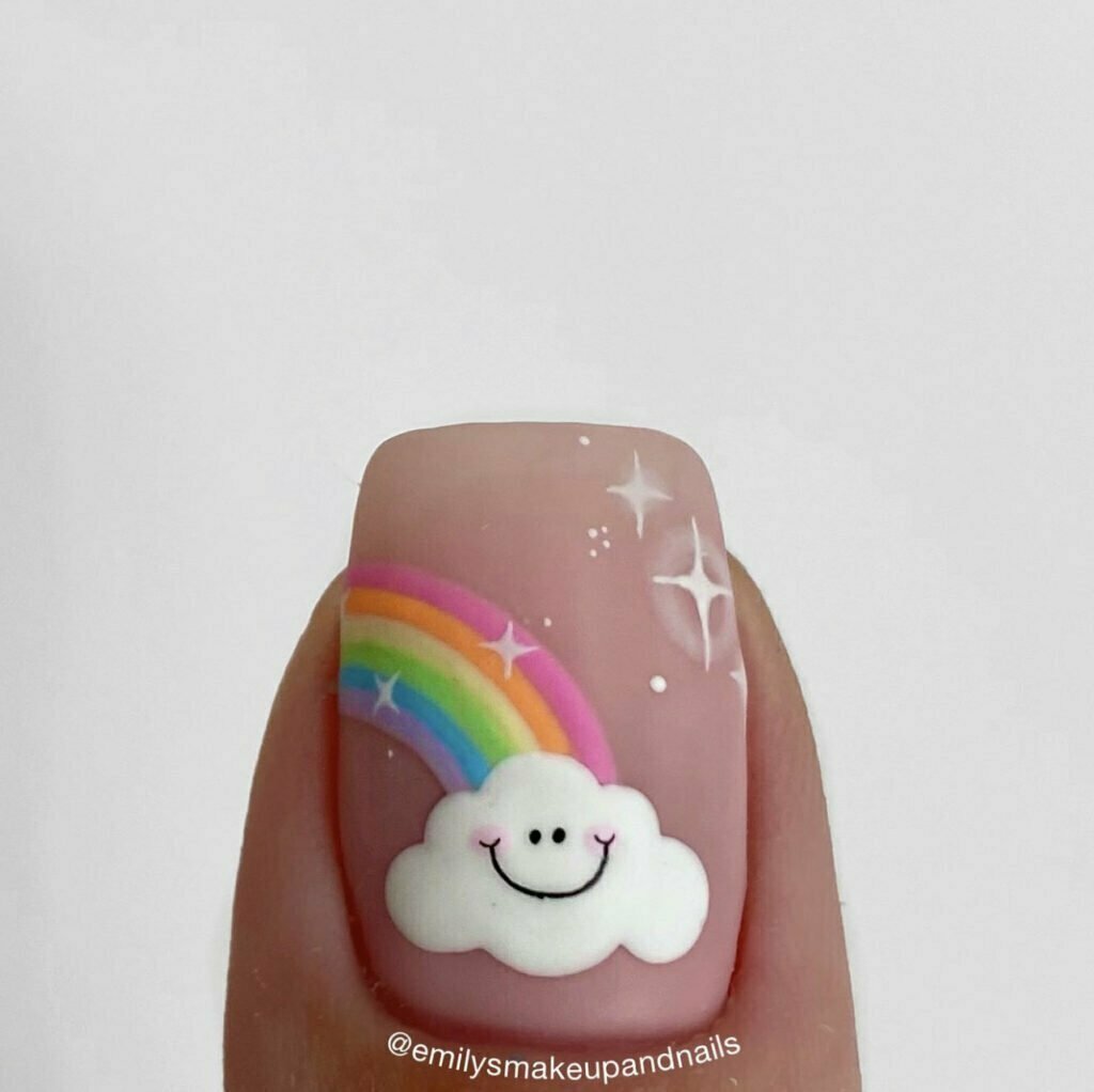 Rainbow Cloud Nails