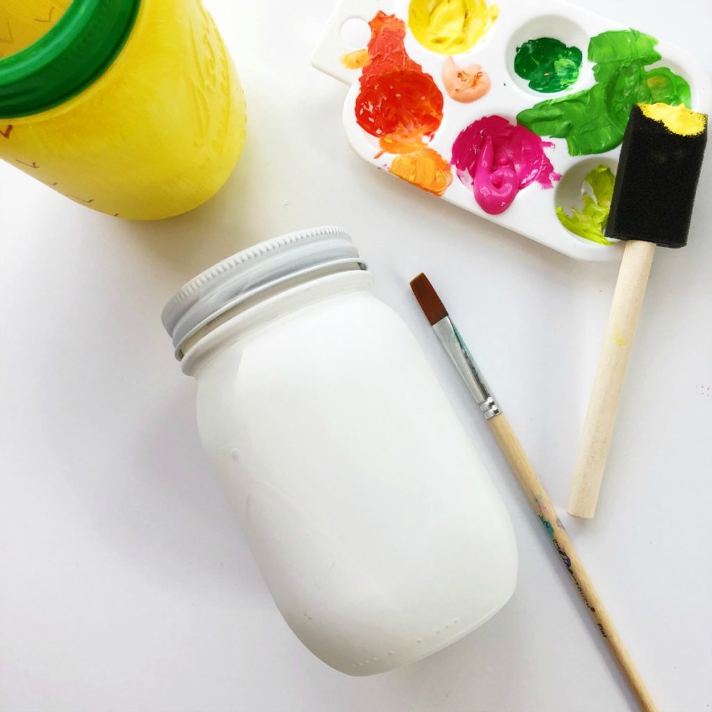 Rainbow Fruit Mason Jar Craft Pen Holder