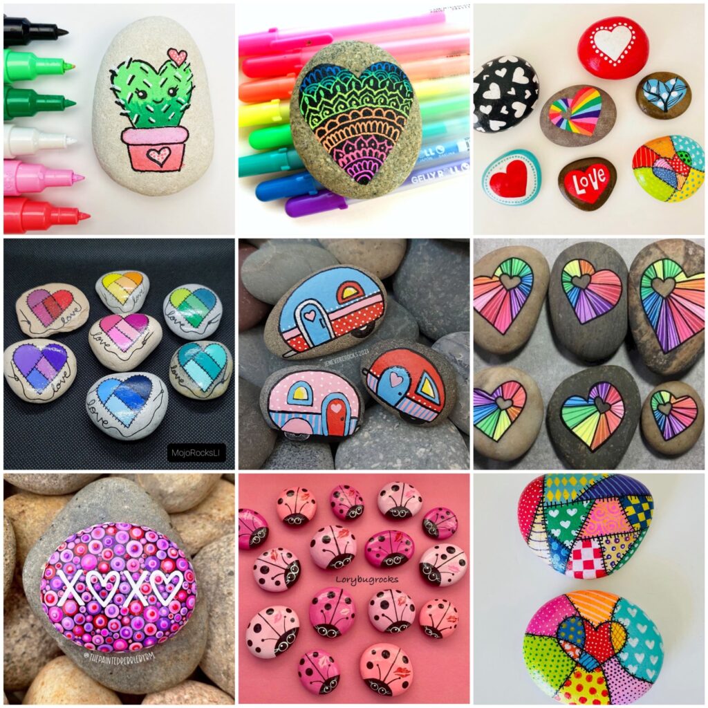 Valentine Painted Rocks