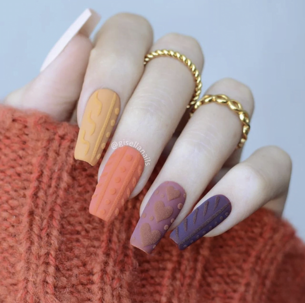 Knit Sweater Inspired Nail Design