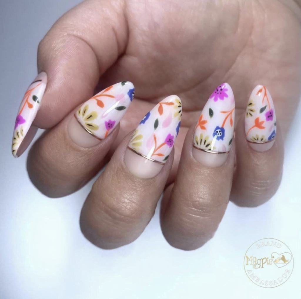 Pretty Floral Fall Nails