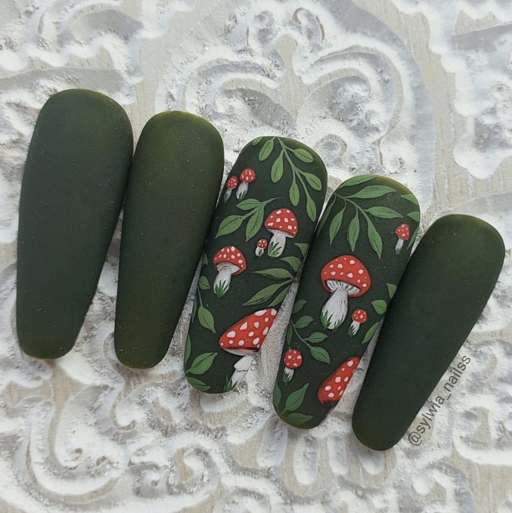 Matte Mushroom Nails