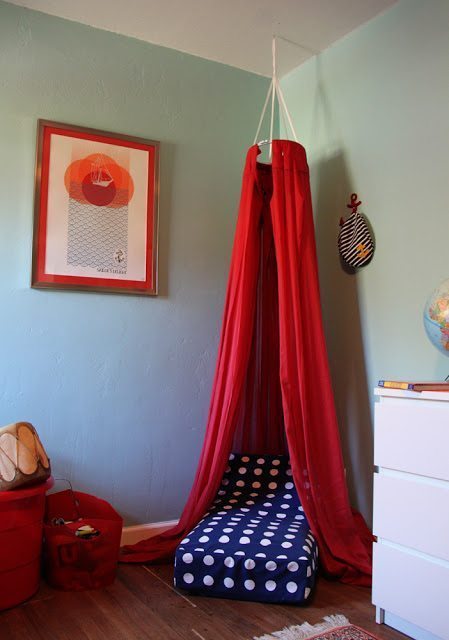 Reading nook with play tent