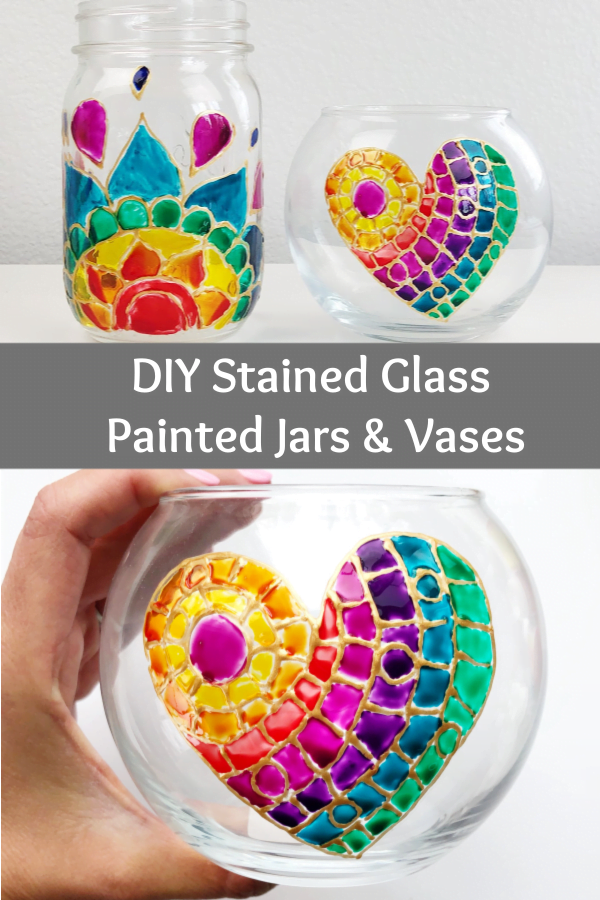 How to Paint Stained Glass Jars and Vases