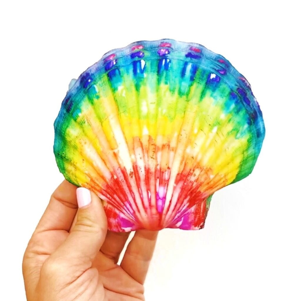 Tie Dye Sharpies on Shells