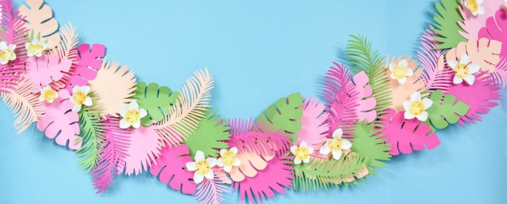 Tropical Leaf Paper Banner