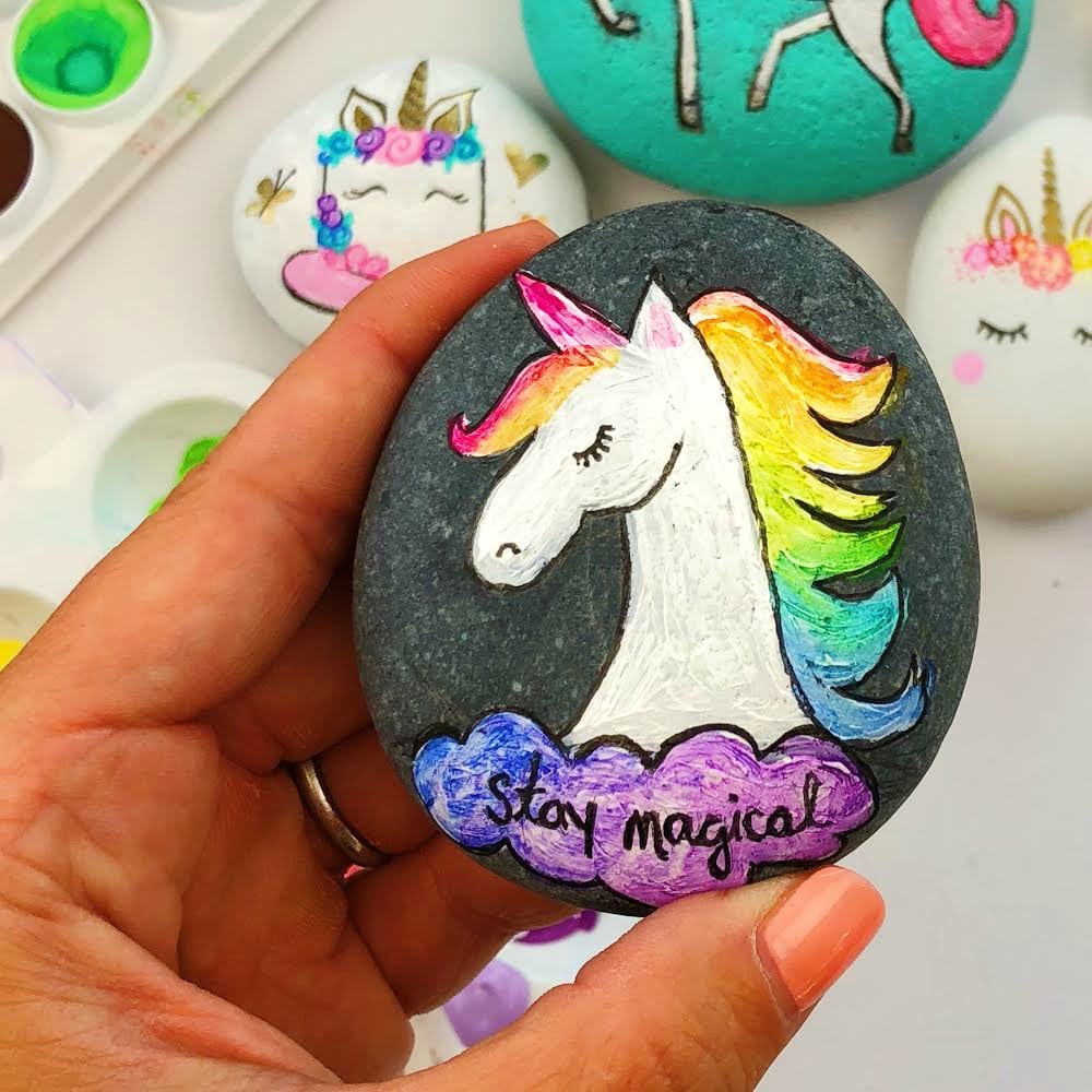 How to Paint Unicorn Rocks