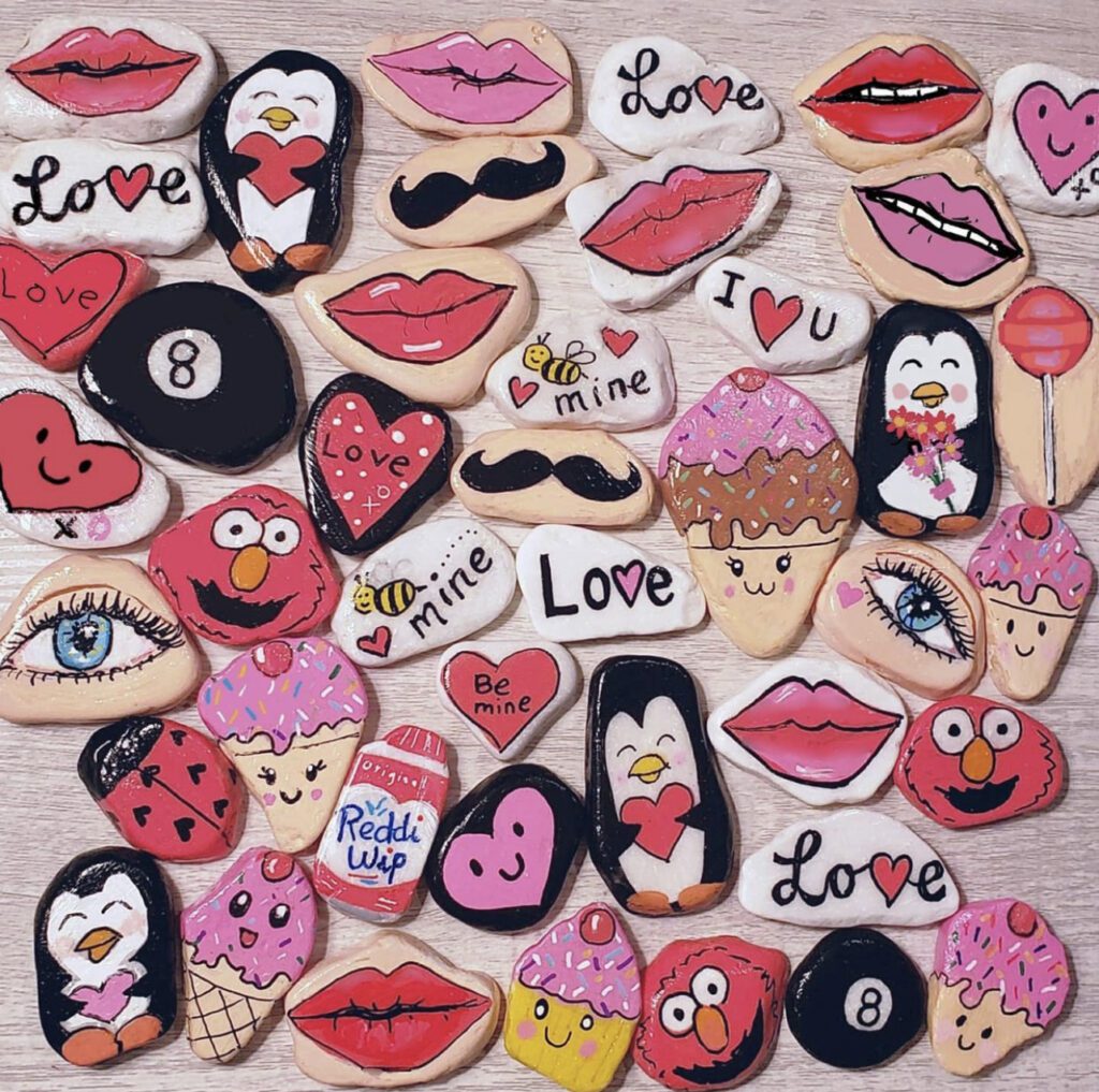 Valentine's Day Painted Rocks