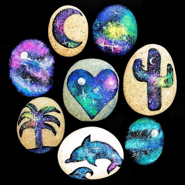 How to make galaxy painted rocks