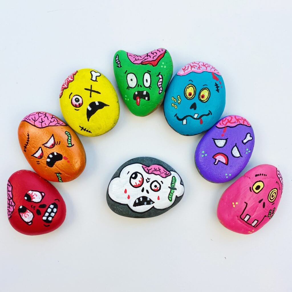 Zombie Painted Rocks Tutorial 